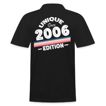 Unique Since 2006 Edition Birthday Vintage 2006 - Men's Polo Shirt - black - Back - Kai (181cm)