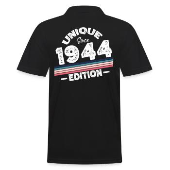 Unique depuis 1944 Edition Anniversaire Vintage 1944 - Polo Homme - noir - Dos - Kai (181cm)