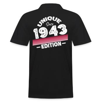Unique depuis 1943 Edition Anniversaire Millésime 1943 - Polo Homme - noir - Dos - Kai (181cm)
