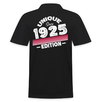 Unique seit 1925 Edition Geburtstag Vintage 1925 - Männer Poloshirt - Schwarz - Hinten - Kai (181cm)