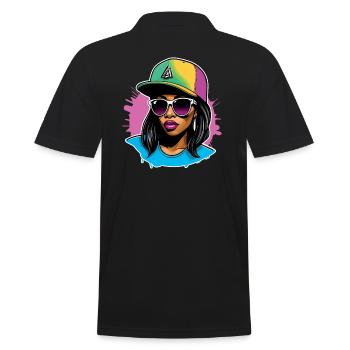 Urban Vibe Girl - Men's Polo Shirt - black - Back - Kai (181cm)