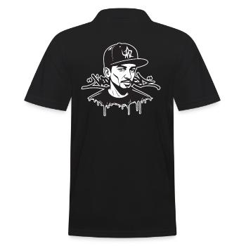 Graffiti im New Yorker Stil - Männer Poloshirt - Schwarz - Hinten - Kai (181cm)