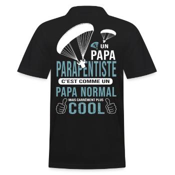PAPA PARAPENTISTE cadeau parapente papa - Polo Homme - noir - Dos - Kai (181cm)