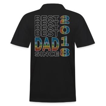 Bester Papa der Welt seit 2018 Vatertag Geburtstag - Männer Poloshirt - Schwarz - Hinten - Kai (181cm)