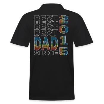 Bester Papa der Welt seit 2015 Vatertag Geburtstag - Männer Poloshirt - Schwarz - Hinten - Kai (181cm)