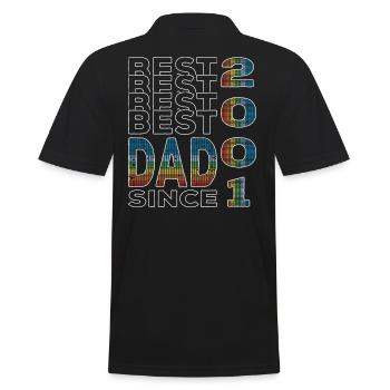 Bester Papa der Welt seit 2001 Vatertag - Männer Poloshirt - Schwarz - Hinten - Kai (181cm)