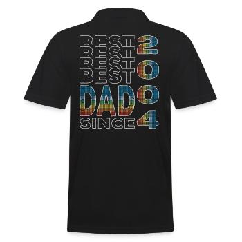 Bester Papa der Welt seit 2004 Vatertag Geburtstag - Männer Poloshirt - Schwarz - Hinten - Kai (181cm)