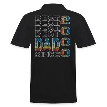 Bester Papa der Welt seit 2000 Vatertag - Männer Poloshirt - Schwarz - Hinten - Kai (181cm)