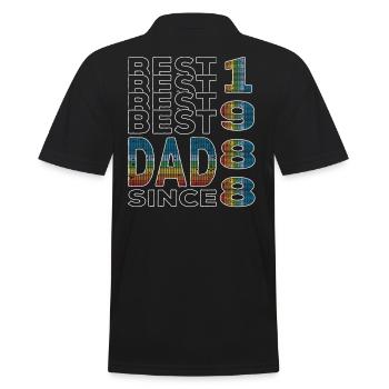 Bester Papa der Welt seit 1988 Vatertag - Männer Poloshirt - Schwarz - Hinten - Kai (181cm)