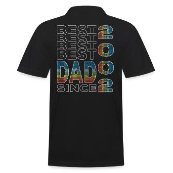 Bester Papa der Welt seit 2002 Vatertag - Männer Poloshirt - Schwarz - Hinten - Kai (181cm)