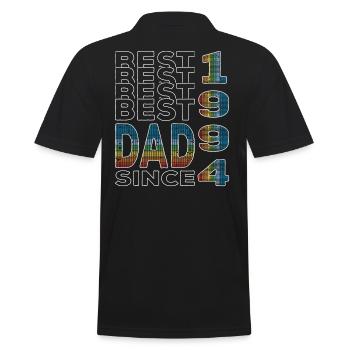 Bester Papa der Welt seit 1994 Vatertag - Männer Poloshirt - Schwarz - Hinten - Kai (181cm)