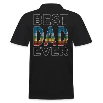 Bester Papa der Welt zum Vatertag Geburtstag - Männer Poloshirt - Schwarz - Hinten - Kai (181cm)
