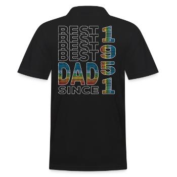 Bester Papa der Welt seit 1951 Vatertag - Männer Poloshirt - Schwarz - Hinten - Kai (181cm)