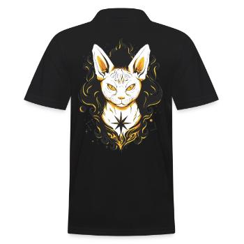 Katze Katzen - Männer Poloshirt - Schwarz - Hinten - Kai (181cm)