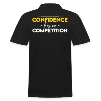 Confidence has no competition - Männer Poloshirt - Schwarz - Hinten - Kai (181cm)