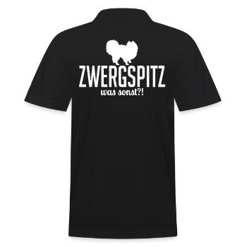 Zwergspitz was sonst Hunde Hundespruch Wilsigns - Männer Poloshirt - Schwarz - Hinten - Kai (181cm)