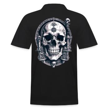 Skull - Männer Poloshirt - Schwarz - Hinten - Kai (181cm)