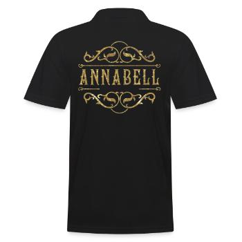 Annabell gold - Männer Poloshirt - Schwarz - Hinten - Kai (181cm)