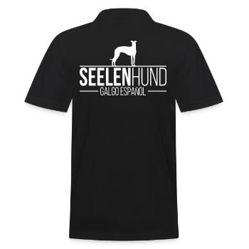 Galgo Espanol Seelenhund Hundespruch Wilsigns - Männer Poloshirt - Schwarz - Hinten - Kai (181cm)