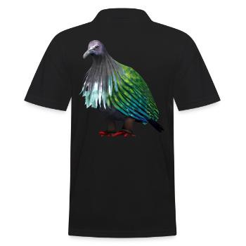 Illustration de pigeon grue - Polo Homme - noir - Dos - Kai (181cm)