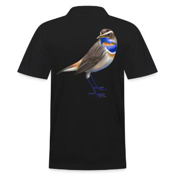 Bluethroat Bird - Men's Polo Shirt - black - Back - Kai (181cm)