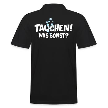 apnoe tauchen was sonst oxygen taucher - Männer Poloshirt - Schwarz - Hinten - Kai (181cm)