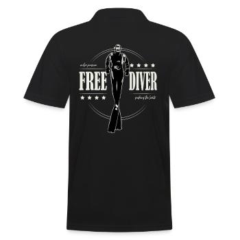 Freediver - one breath - push the limits - Men's Polo Shirt - black - Back - Kai (181cm)