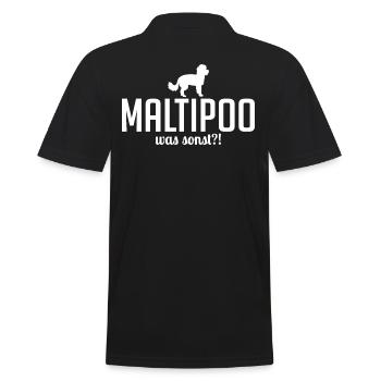 Maltipoo was sonst Hundespruch Hunde - Männer Poloshirt - Schwarz - Hinten - Kai (181cm)