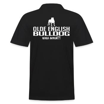 Olde English Bulldog was sonst Hundespruch Hunde - Männer Poloshirt - Schwarz - Hinten - Kai (181cm)