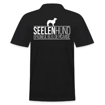 Epagneul Bleu de Picardie Seelenhund Hunde - Männer Poloshirt - Schwarz - Hinten - Kai (181cm)