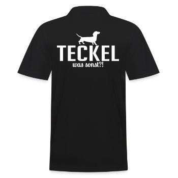 Teckel was sonst Hunde Spruch Wilsigns - Männer Poloshirt - Schwarz - Hinten - Kai (181cm)