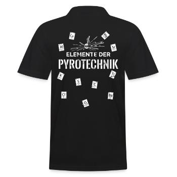 Elemente der Pyrotechnik - Männer Poloshirt - Schwarz - Hinten - Kai (181cm)