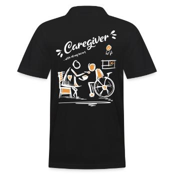Aidante de tout mon cœur - Pflegerin - Polo Homme - noir - Dos - Kai (181cm)