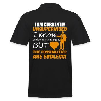 funny funny bestseller gift idea - Men's Polo Shirt - black - Back - Kai (181cm)