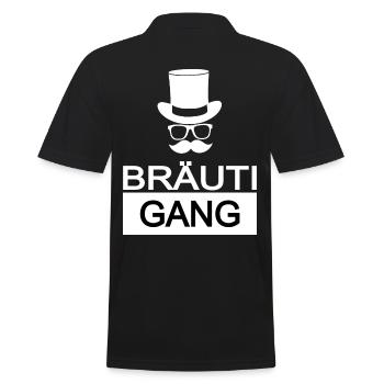 Junggesellenabschied - Männer Poloshirt - Schwarz - Hinten - Kai (181cm)