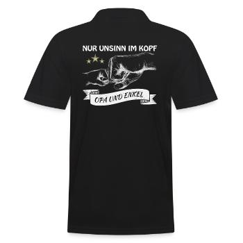 Opa und Enkel - Nur Unsinn im Kopf - Männer Poloshirt - Schwarz - Hinten - Kai (181cm)