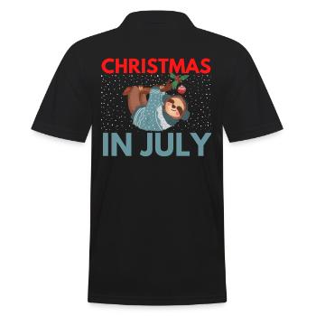 Christmas in July Design for Christians and - Men's Polo Shirt - black - Back - Kai (181cm)