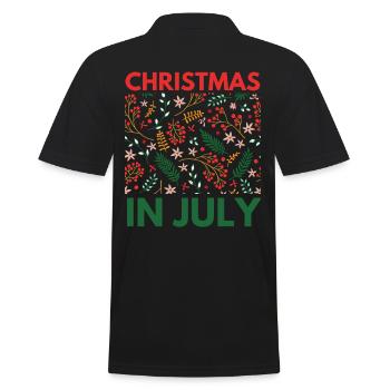Christmas in July design for Christians and tree - Men's Polo Shirt - black - Back - Kai (181cm)