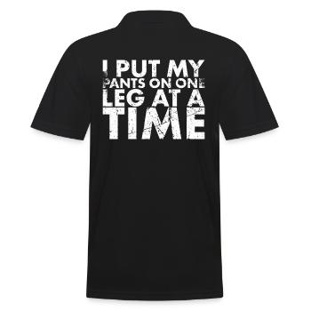 I put on my pants for amputees - Men's Polo Shirt - black - Back - Kai (181cm)