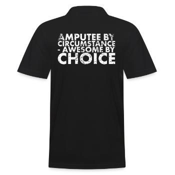 Amputee By Circumstance-awesome By Choice For - Men's Polo Shirt - black - Back - Kai (181cm)