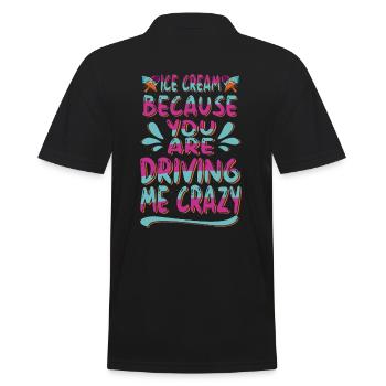 Crème glacée parce que vous me conduisez pour congelé - Polo Homme - noir - Dos - Kai (181cm)