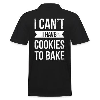 Ich Kann Keine Kekse Zum Bäcker Oder Backen Haben - Männer Poloshirt - Schwarz - Hinten - Kai (181cm)