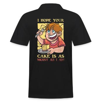 Ich Hoffe, Ihr Kuchen Ist So Saftig Wie Ich Für - Männer Poloshirt - Schwarz - Hinten - Kai (181cm)