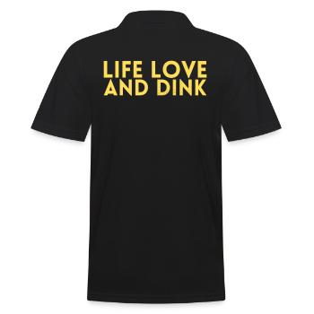 Life Love and Dink pour les joueurs de pickleball ou - Polo Homme - noir - Dos - Kai (181cm)