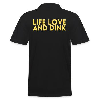 Life Love and Dink pour les joueurs de pickleball ou - Polo Homme - noir - Dos - Kai (181cm)
