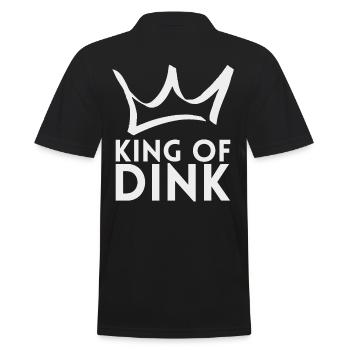 King Of Dink Für Pickleball-spieler Oder - Männer Poloshirt - Schwarz - Hinten - Kai (181cm)