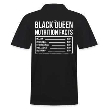 Black Queen Nährwertangaben Für Pride African - Männer Poloshirt - Schwarz - Hinten - Kai (181cm)