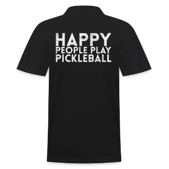 Les gens heureux jouent au pickleball pour - Polo Homme - noir - Dos - Kai (181cm)