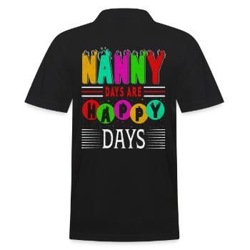 Nanny Days Sind Glückliche Tage Für Großmutter Oma - Männer Poloshirt - Schwarz - Hinten - Kai (181cm)