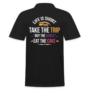 La vie est courte Faites le voyage Achetez - Polo Homme - noir - Dos - Kai (181cm)
